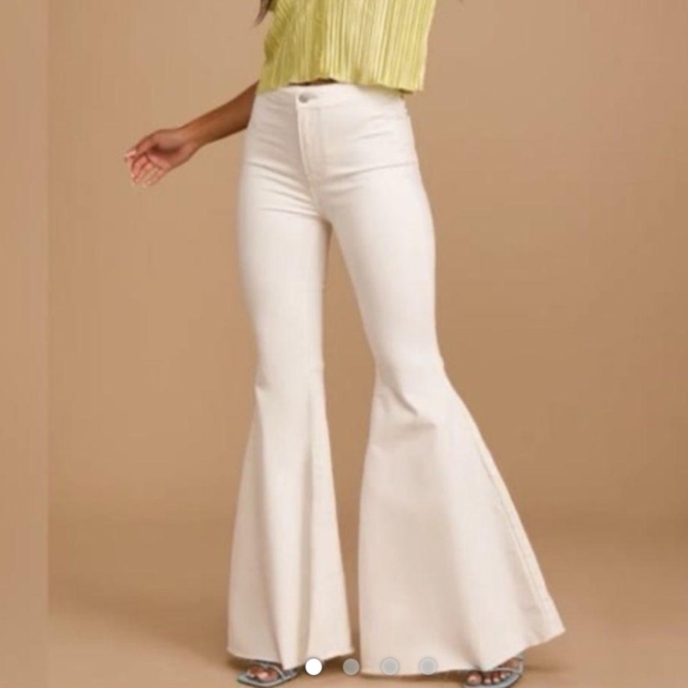 White Flare Free People Jeans